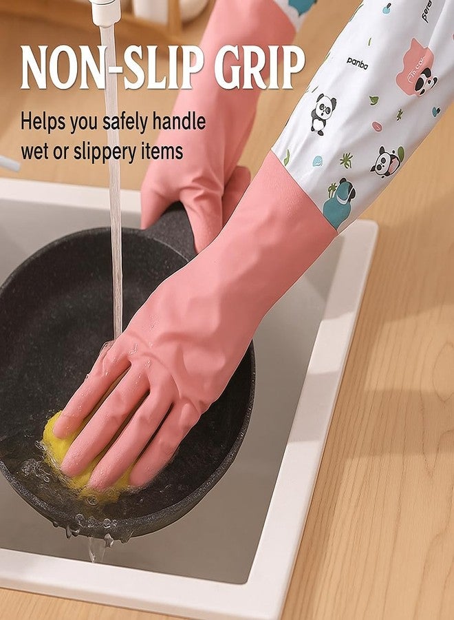 Episkey Reusable Heavy Duty Hand Gloves for Dishwashing, Gardening, Kitchen Cleaning Non-Slippery & Durable Long Elbow Length(Inner Cotton Lining for Comfort) (Long Gloves) (Multicolor) - Image 4